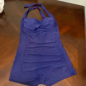 Woman one piece bathing suit size xl blue NEW never worm